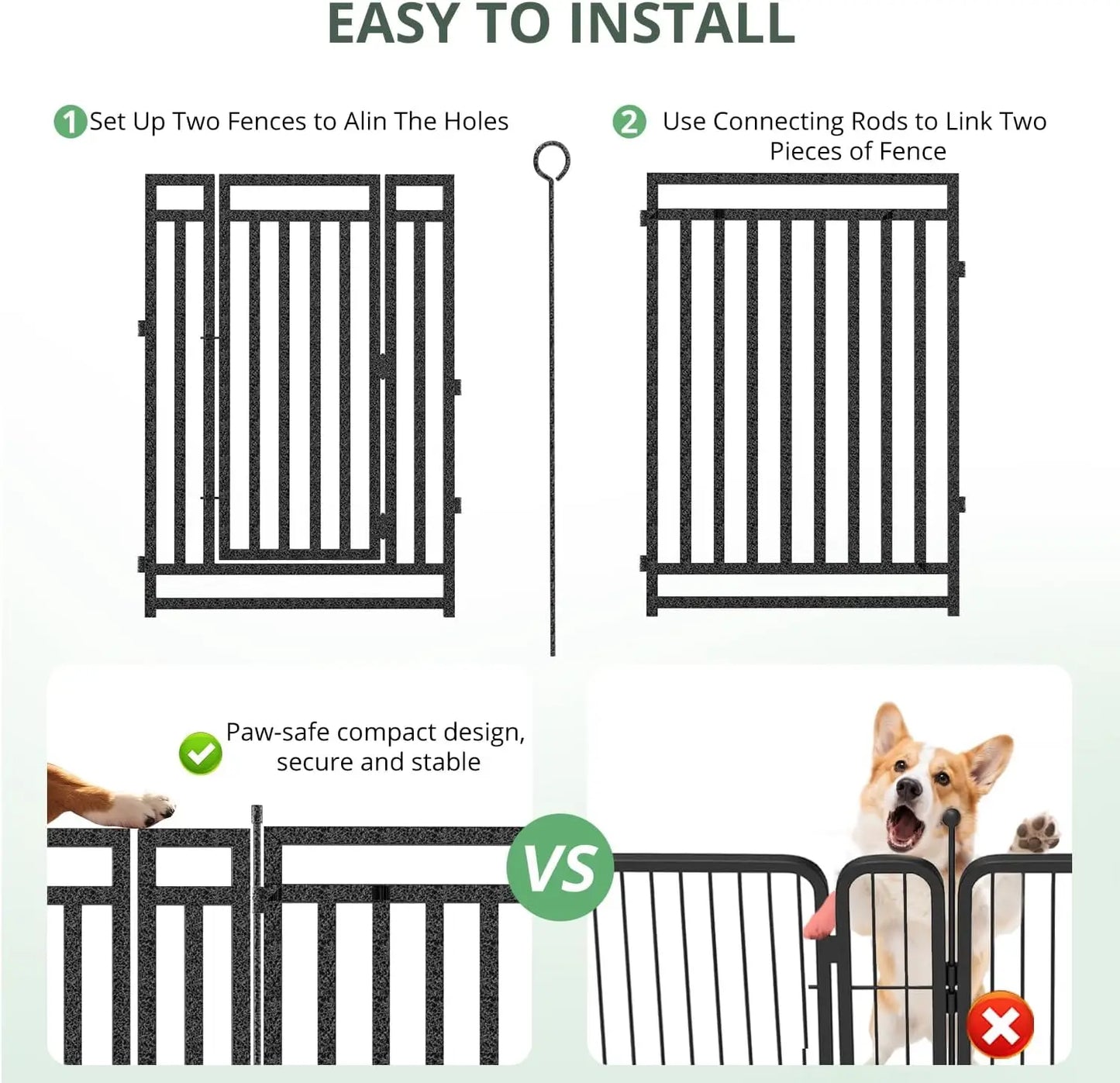 40-Inch Height 16-Panel Metal Dog Playpen for Large Medium Small Dogs, Indoor Outdoor Yard Camping RV Use
