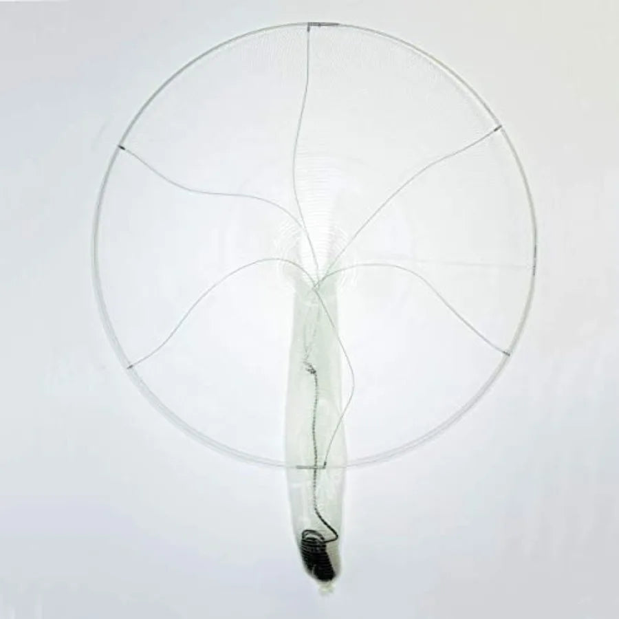 24 Collapsible Fishing Hoop Net for Live Bait Capture in Black with Durable Mesh Material and Easy Storage Design