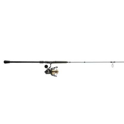 Battle IV Spinning Reel and Fishing Rod Combo for Saltwater Fishing Black Aluminum Body with Carbon Fiber Shaft High-Speed Retr
