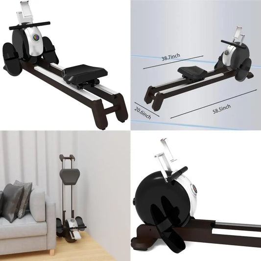 Compact Rowing Machine for Total Body Workouts with Variable Resistance and Portable Design for Home Fitness
