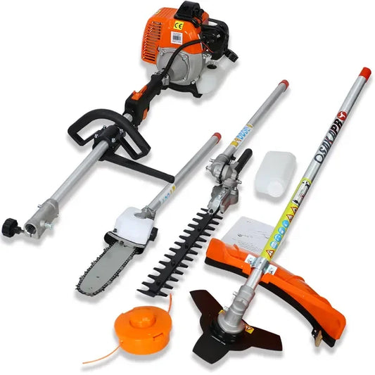 4 in 1 Multi-Functional Trimming Tool, 33CC 2-Cycle Garden Tool System with Gas Pole Saw, Hedge Trimmer, Grass Trimmer, and