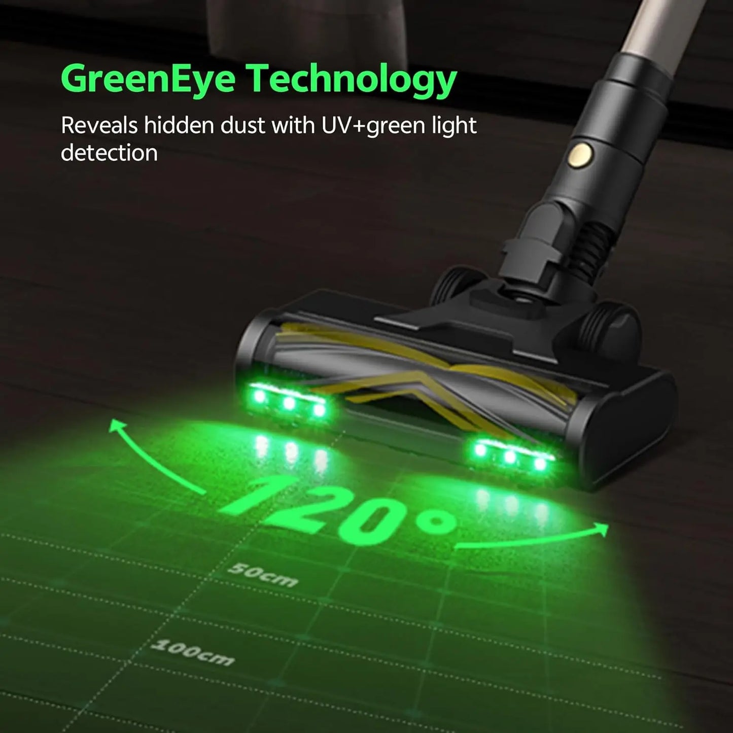 Cordless Vacuum Cleaner, 600W 60KPA 65Mins, Touch Screen Self-Standing for All Floors Pet Hair
