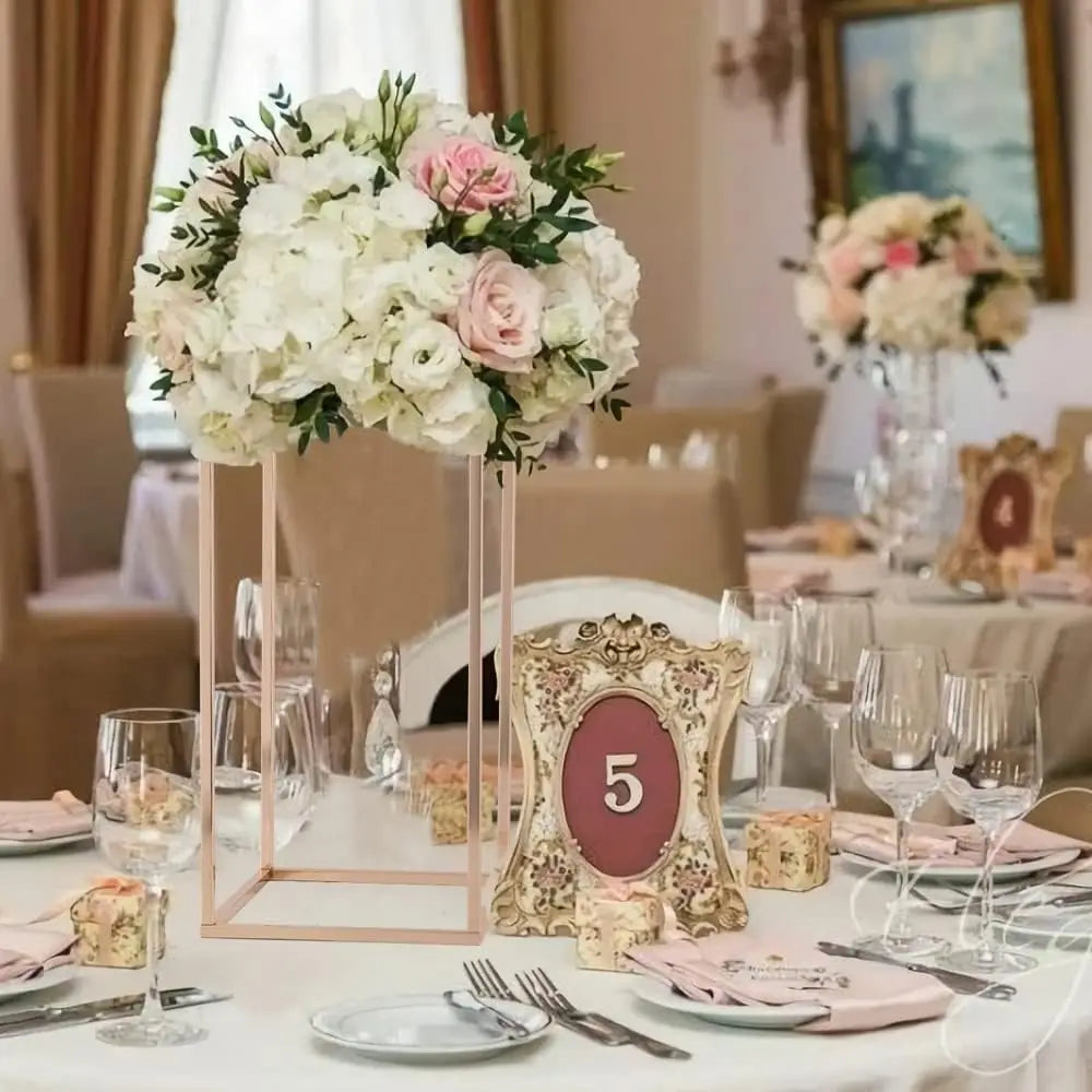 15.7inch Gold Wedding Table Centerpiece, 5PCS Wedding Flower Vase for Party Event Home Decor