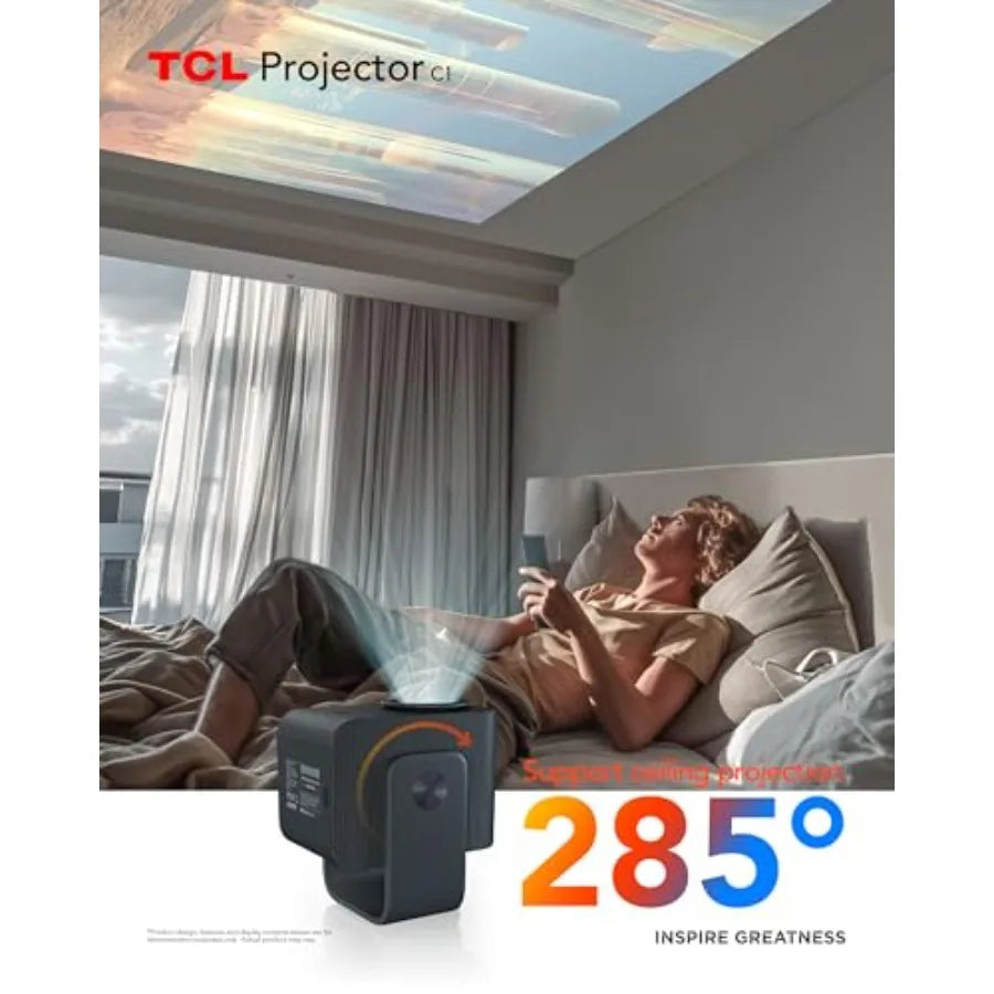 C1 Smart Projector 4K Support Google TV Netflix Officially Licensed WIFI Bluetooth Auto Focus Keystone Native 1080p Dolby Audio